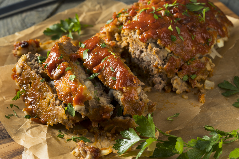 Homemade,Savory,Spiced,Meatloaf,With,Onion,And,Parsley
