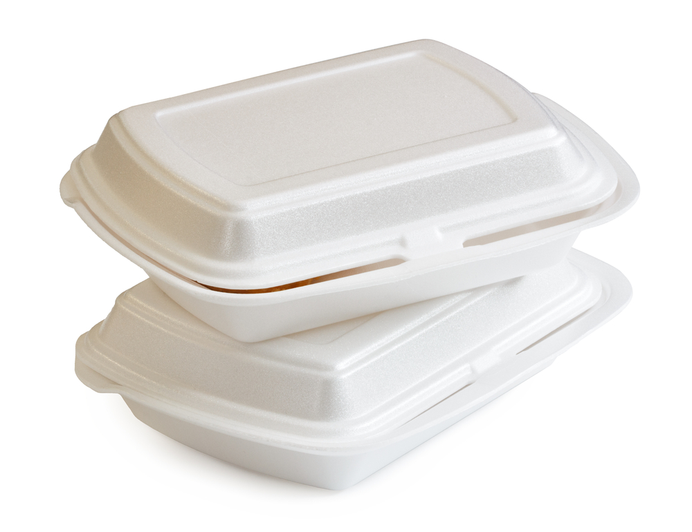 Styrofoam,Boxes,With,Food,Isolated,On,White,Background