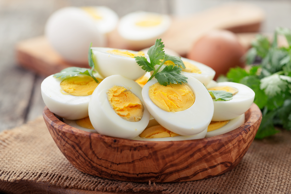 Sliced,Boiled,Eggs,decorated,With,Parsley,Leaves.
