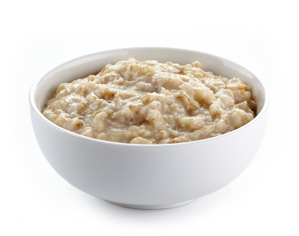 Bowl,Of,Oats,Porridge,Isolated,On,A,White,Background.,Healthy