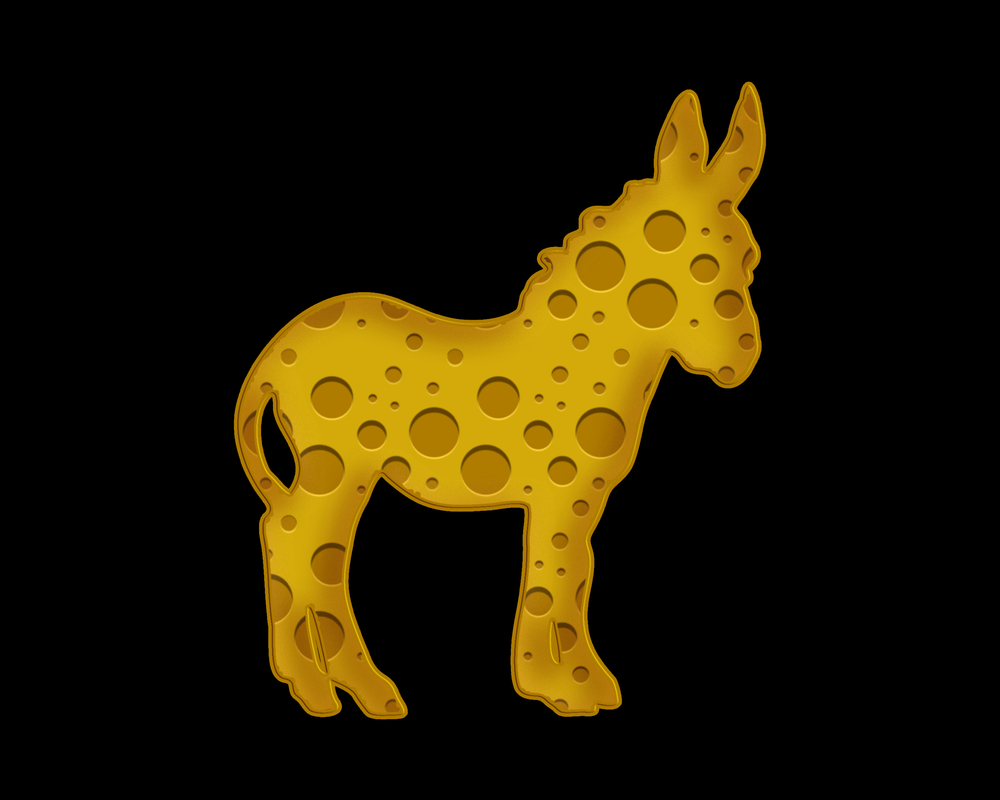 Donkey,Animal,Yellow,Food,Cheese,Icon,Logo,Symbol,,3d,Illustration
