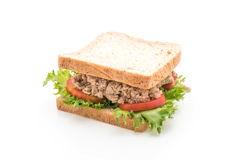 Tuna,Sandwich,On,White,Background