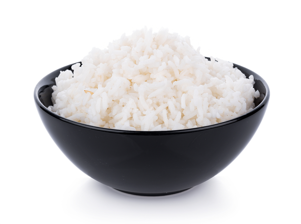 Rice,In,A,Bowl,On,A,White,Background