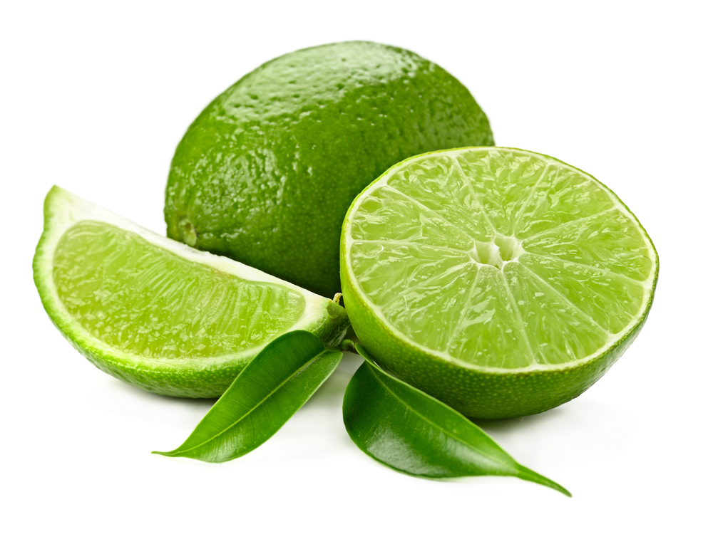 Lime,And,Leaves,Isolated,On,White