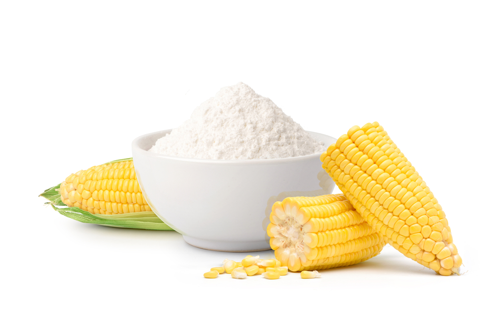 Corn,Starch,With,Fresh,Corn,Isolated,On,White,Background.