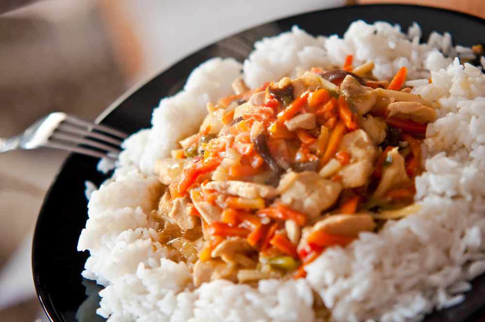 chicken in Chinese with vegetables with rice