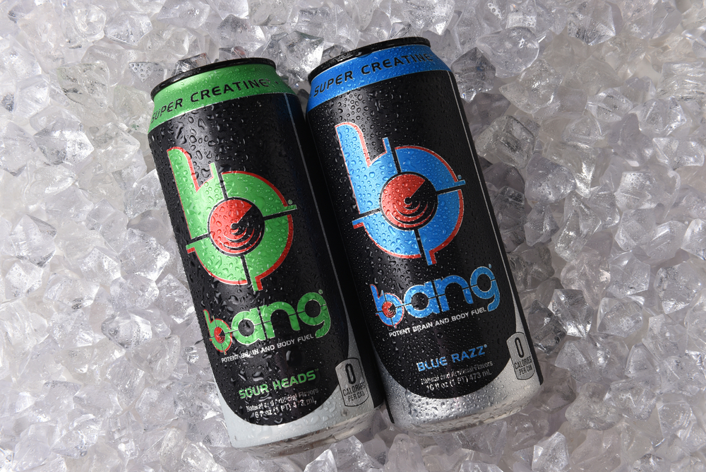 Two cans of Bang Energy Drink